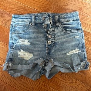American Eagle Next Level Stretch Button Down Jean Shorts
